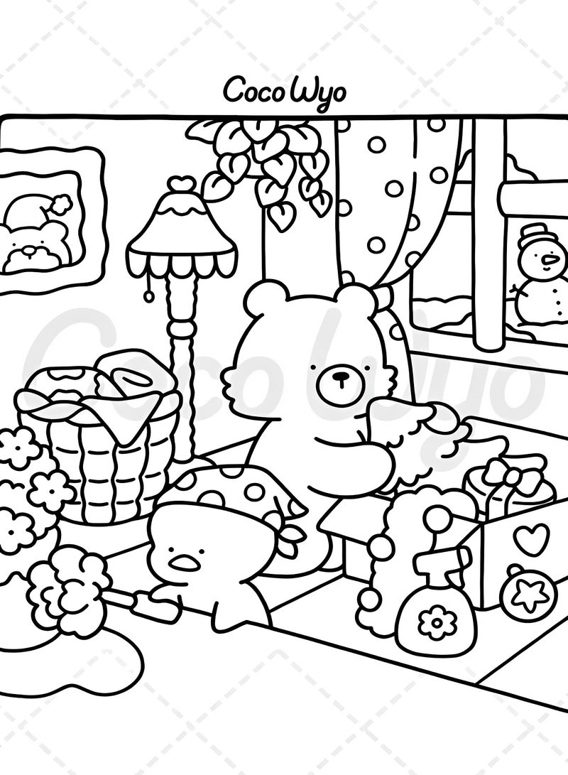 Coco Wyo Comfy Days Coloring Book for Adults, Hygge Slow Living Art, Stress Relief and Relaxation, Single Sided Thick Paper - Image 4